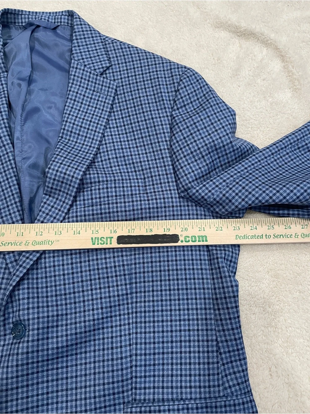 Hart Schaffner Marx Guabello Sobrius Wool Blazer Sport Coat Blue Check Men 48R
